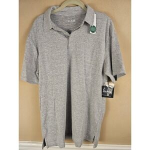 NWT 01.Algo Light Gray Arrieta Microstripe Performance Polo Golf Shirt Large